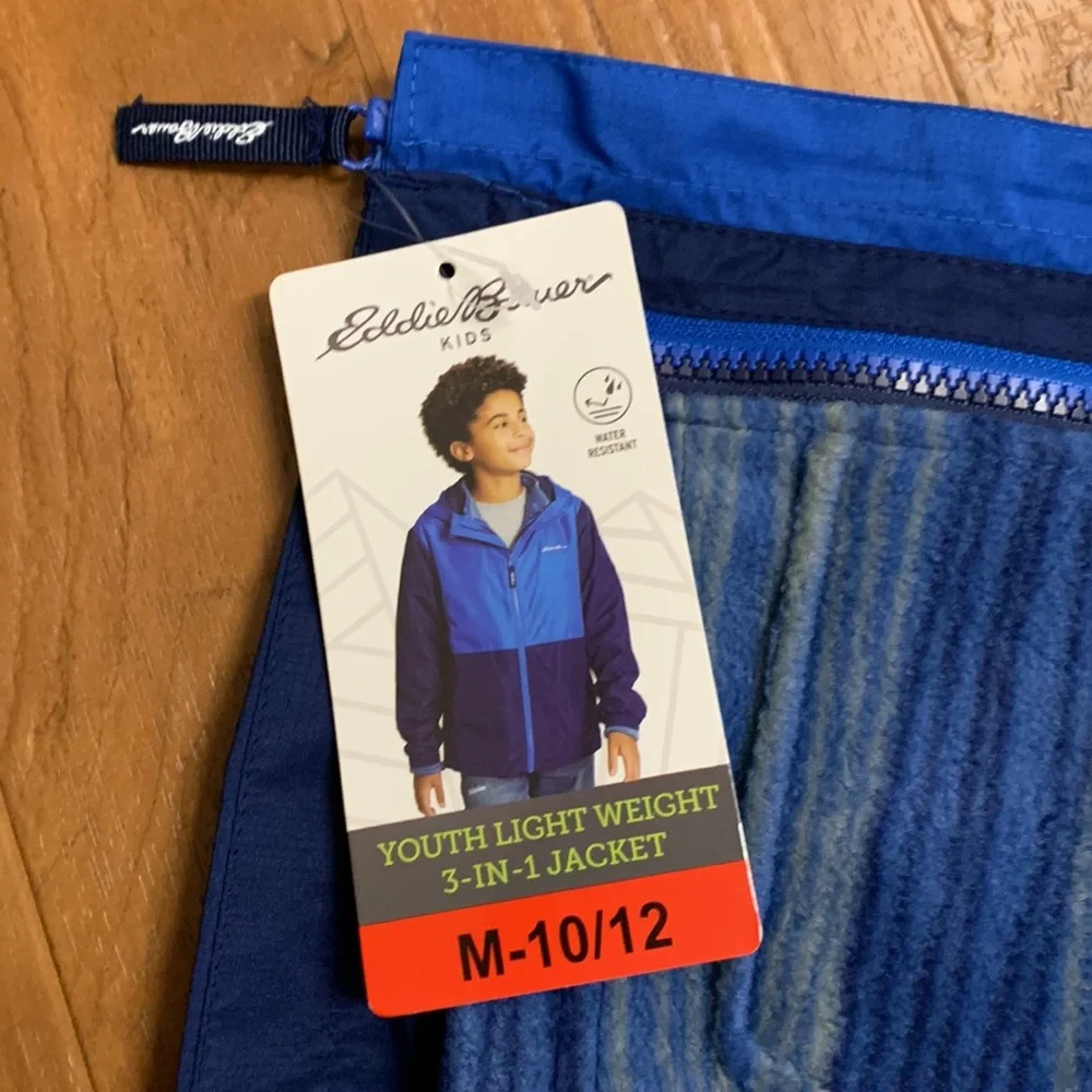NWT Eddie Bauer 3-in-1 Lightweight Hooded Jacket